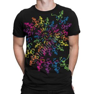 Grateful Dead Spiral Skeletons Liquid Blue jam rock Official T-Shirt 2XL NWT